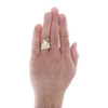 10-Karat-Gelbgold, strukturierter, ausgefallener Gautam-Buddah-Gesichts-Statement-Ring für den kleinen Finger, 20-mm-Band