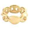 10k gult guld högpolerad puff Gucci link statement pinky ring 9mm band