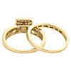 10-karätiger Gelbgold-Diamant-Braut-Set, quadratischer Halo-Verlobungsring + Band-Set, 1/2 ct