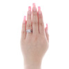 10K White Gold Diamond Bridal Set Square Halo Engagement Ring + Band Set 1/2 Ct.
