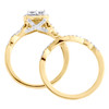 brautset aus 14 Karat Gelbgold mit vier Diamanten, geflochtener Verlobungsring + Bandset, 1 ct.