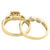 14K Yellow Gold Quad Diamond Bridal Set Infinity Engagement Ring + Band Set 1 Ct