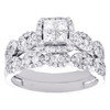 14K White Gold Quad Diamond Bridal Set Infinity Engagement Ring + Band Set 1 Ct.