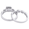 unendlichkeits-Verlobungsring + Ringset aus 14 Karat Weißgold mit Quad-Diamanten für die Braut, 1 ct.