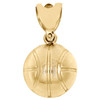 10K Yellow Gold Diamond Cut 3D Sports Basketball Statement Pendant 1.25" Charm