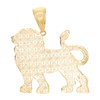 Véritable pendentif de corps de roi lion en or jaune 10 carats, breloque de déclaration de 1,9 pouces