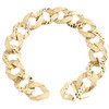 10K Yellow Gold Diamond Cut Textured Greek Key Cuban Link 15mm Bracelet 8.50"