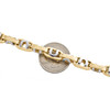 chaîne à maillons ovales fantaisie 3d texturée en or bicolore 10 carats 8 mm collier clé grecque 22"