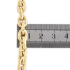 collana con catena a maglie ovali rolo fantasia 3D in oro giallo 10k, collana con dichiarazione da 8 mm, 24"