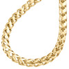 10K Yellow Gold 3D Rounded Square Box Franco Style Link Chain 7.5mm Necklace 24"