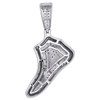 Sterling Silver & Diamond Basketball Jumpan 23 Shoe Pendant 1.50" Charm 1/2 CT.