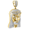 Genuine Pave Diamond Jesus Piece Charm 10K Yellow Gold 2.50" Pendant 2.55 Ct.