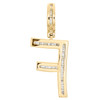 10K Yellow Gold Baguette Diamond Initial F Pendant 1.50" Letter Charm 3/4 CT.