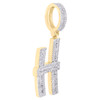 10K Yellow Gold Baguette Diamond Initial H Pendant 1.55" Letter Charm 7/8 CT.