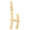 10K Yellow Gold Baguette Diamond Initial H Pendant 1.55" Letter Charm 7/8 CT.