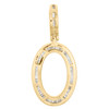 10K Yellow Gold Baguette Diamond Script Initial O Pendant 1.5" Letter Charm 1 CT