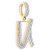 10K Yellow Gold Baguette Diamond Initial U Pendant 1.40" Letter Charm 7/8 CT.