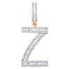 10K Yellow Gold Baguette Diamond Initial Z Pendant 1.50" Letter Charm 3/4 CT.