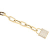 14K Yellow Gold Rolo Paperclip Style Fancy Link Padlock Charm 6mm Bracelet 6.75"