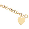 14K Yellow Gold Love Heart Charm Toggle Link 8mm Fancy Statement Bracelet 7.50"