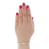 14K White Gold 3mm Shiny Beaded Link 3D Bar Statement ID Italian Bracelet 7.50"