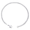 bracelet à maillons en perles coupées en lune 3D texturées en or blanc 14 carats de 2,50 mm 7,50"