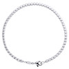 bracelet de déclaration en or blanc 14 carats avec perles 3D brossées carrées arrondies de 2,50 mm 7,50"