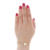 14K Yellow Gold Fancy Rolo Link Heart & Key Charm 3mm Textured Bead Bracelet 7"