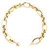 14K Yellow Gold Oval Rolo Rectangle Italian Link 8mm Statement Bracelet 7.50"