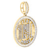 10K Yellow Gold Baguette Diamond Stay Humble Hustle Hard 2.20" Charm 3.75 CT.