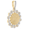 10K Yellow Gold RounD Diamond Circle Medallion Pendant 2" Cluster Charm 3.33 CT.