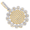 10 Karat Gelbgold runder Diamant-Kreis-Medaillon-Anhänger 2" Cluster-Charm 3,33 ct.