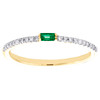 10K Yellow Gold Emerald & Diamond Stackable Ring 1 Row Anniversary Band 0.17 Ct.