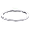 10K White Gold Emerald & Diamond Stackable Ring 1 Row Anniversary Band 0.17 Ct.