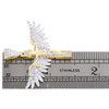 10K Yellow Gold Diamond Jesus Crucifix Cross Angel Wing Pendant 1.30" Charm 1 CT