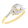 10K Yellow Gold Solitaire Diamond Engagement Ring Halo Promise Band 0.33 Ct.