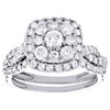 10K White Gold Solitaire Diamond Bridal Set Halo Engagement Ring + Band 1.70 Ct