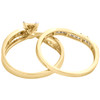 14K Yellow Gold Princess Diamond Bridal Set Bypass Engagement Ring + Band 1/2 Ct