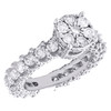 14K White Gold Solitaire Round Diamond Eternity Cathedral Engagement Ring 3.5 Ct