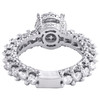 14K White Gold Solitaire Round Diamond Eternity Cathedral Engagement Ring 3.5 Ct
