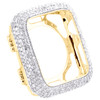 cassa personalizzata in oro giallo 10k con diamanti baguette e orologio da 44 mm serie 6 Apple Watch da 5 ct.