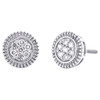 10K White Gold Round Diamond Fluted Flower Cluster Stud 9mm Earrings 1/4 CT.