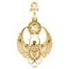 10K Yellow Gold Round Diamond Egyptian Scarab Ankh Pendant 1.55" Charm 3/4 CT.