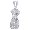 Sterlingsilber-Diamant-Mini-Geldbeutel-Statement-Anhänger, 1,25" Pavé-Charm, 1/4 ct