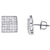 14 k vitguld prinsesslipade diamanter fyrkantiga nitar 10 mm statement örhängen 1,50 ct.