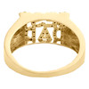 10K Yellow Gold Round Diamond Best Dad Statement Pinky Ring 10mm Band 1/10 CT.