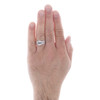 10K White Gold Round Diamond Dad Statement Pinky Ring 12mm Wedding Band 1/12 CT.