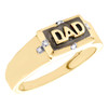 10K Yellow Gold Round Diamond Father Dad Enamel Ring 8mm Wedding Band 0.03 CT.