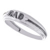 10K White Gold Round Diamond Father Dad Ring 6mm Enamel Wedding Band 0.014 CT.