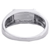 10K White Gold Round Diamond Father Dad Enamel Ring 7mm Wedding Band 0.024 CT.